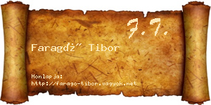 Faragó Tibor névjegykártya