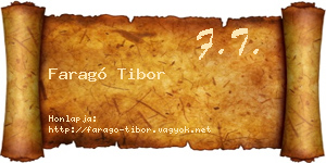 Faragó Tibor névjegykártya